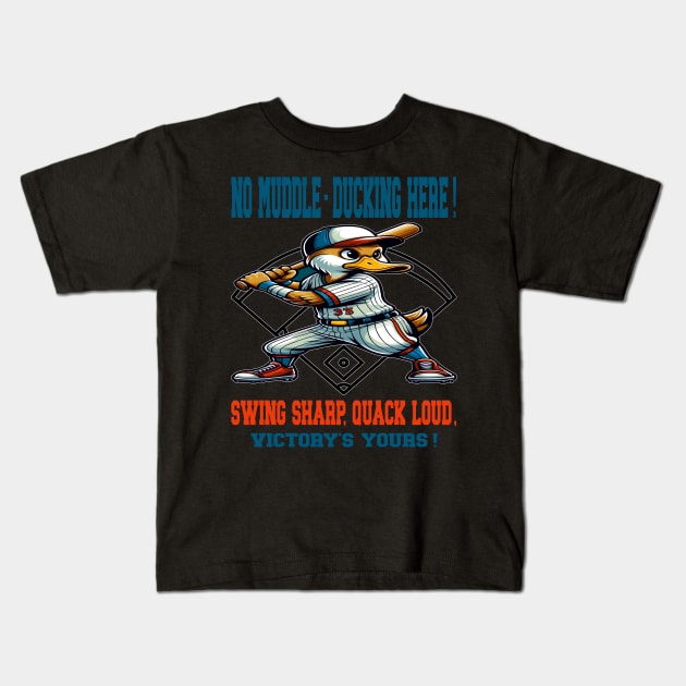 Home Run Hero Duck: Unleash Your Potential Kids T-Shirt by maknatess